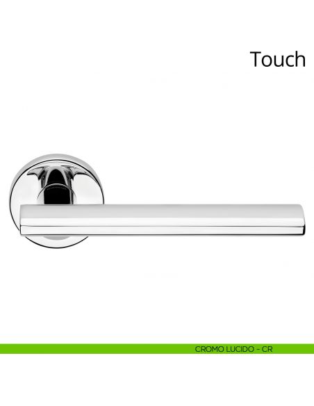 Maniglia per porta interna Touch Zincral Linea Calì rosetta tonda cromo lucido