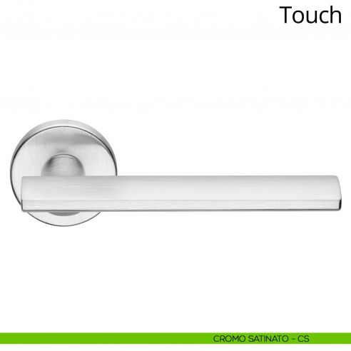 Maniglia per porta interna Touch Zincral Linea Calì rosetta tonda cromo satinato