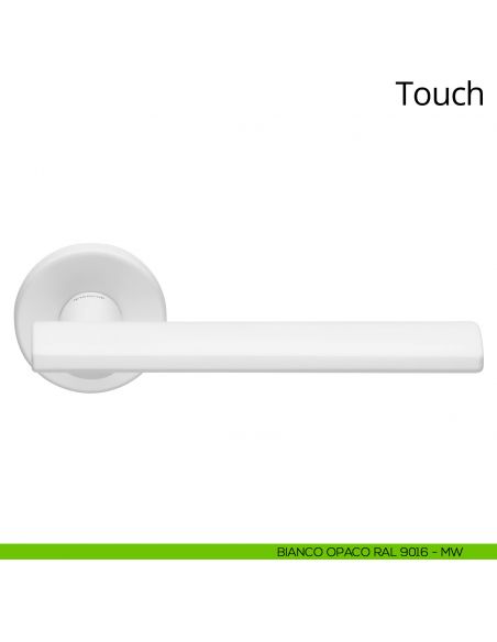 Maniglia per porta interna Touch Zincral Linea Calì rosetta tonda bianco