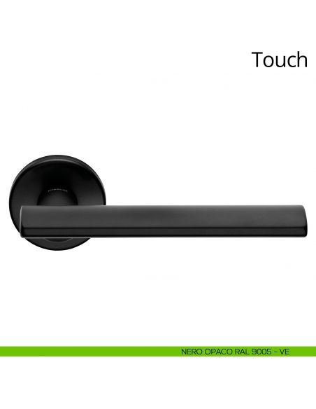 Maniglia per porta interna Touch Zincral Linea Calì rosetta tonda nero