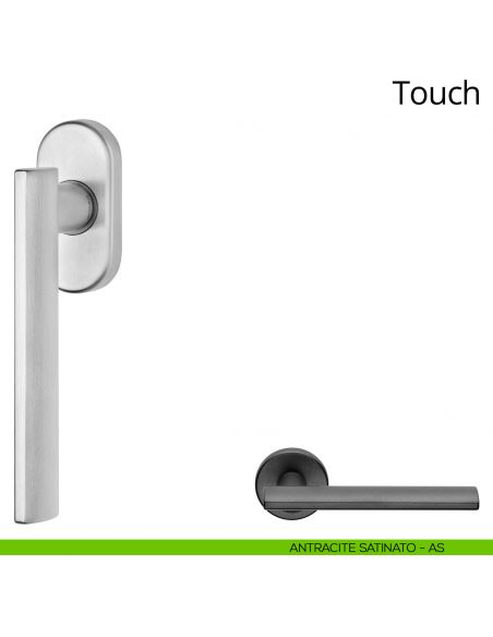 Maniglia per finestra martellina DK Touch Zincral Linea Calì antracite