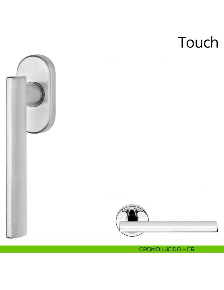 Maniglia per finestra martellina DK Touch Zincral Linea Calì cromo