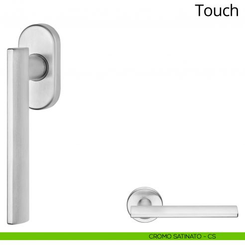 Maniglia per finestra martellina DK Touch Zincral Linea Calì cromo satinato