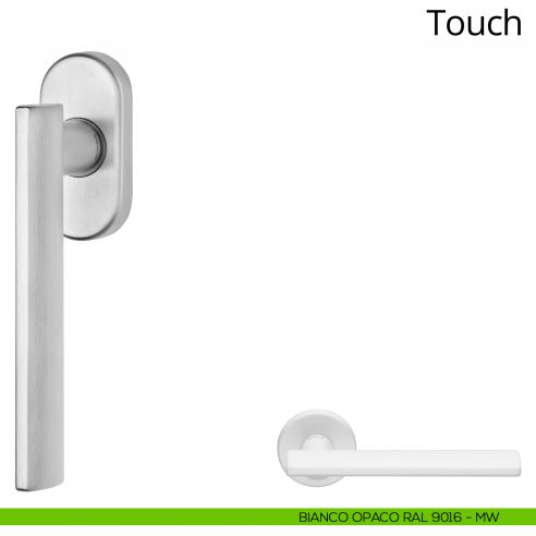 Maniglia per finestra martellina DK Touch Zincral Linea Calì bianco