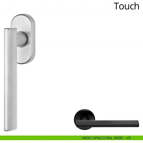 Maniglia per finestra martellina DK Touch Zincral Linea Calì nero