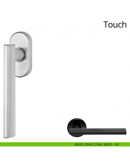Maniglia per finestra martellina DK Touch Zincral Linea Calì nero