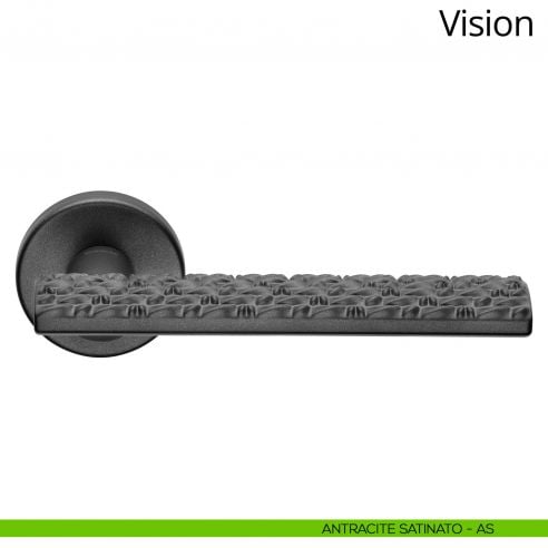 Maniglia per porta interna Vision Zincral Linea Calì rosetta tonda antracite