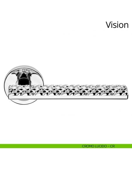 Maniglia per porta interna Vision Zincral Linea Calì rosetta tonda cromo lucido