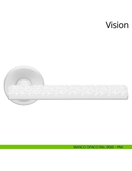 Maniglia per porta interna Vision Zincral Linea Calì rosetta tonda bianco