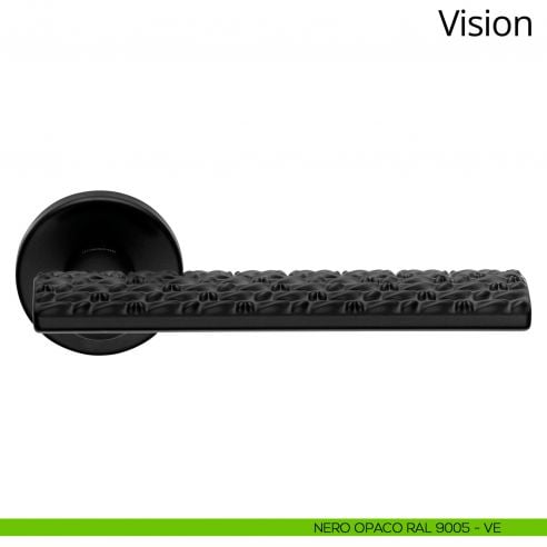 Maniglia per porta interna Vision Zincral Linea Calì rosetta tonda nero