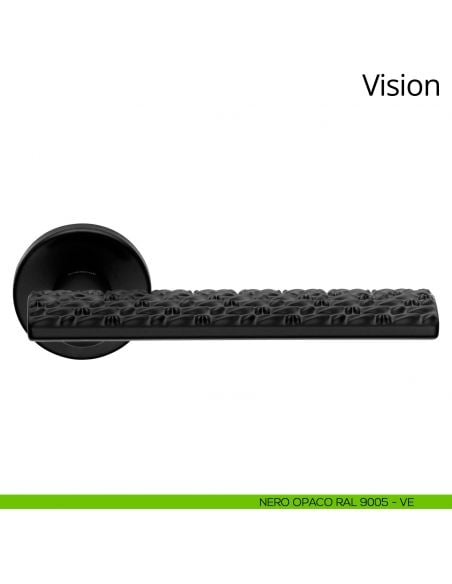 Maniglia per porta interna Vision Zincral Linea Calì rosetta tonda nero