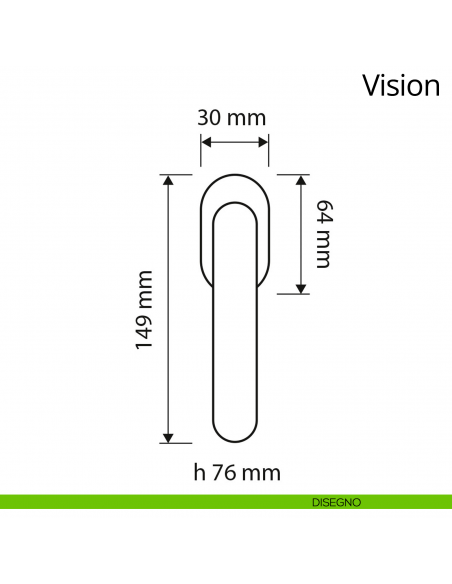 Maniglia per finestra martellina DK Vision Zincral Linea Calì disegno