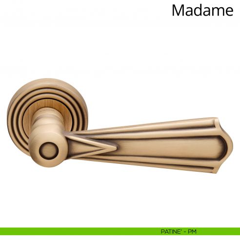 Maniglia per porta interna Madame Linea Calì con rosetta tonda patinè
