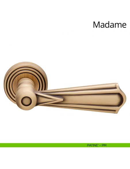 Maniglia per porta interna Madame Linea Calì con rosetta tonda patinè