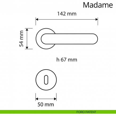 Maniglia per porta interna Madame Linea Calì con rosetta tonda foro patent