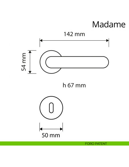 Maniglia per porta interna Madame Linea Calì con rosetta tonda foro patent