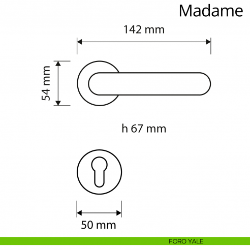 Maniglia per porta interna Madame Linea Calì con rosetta tonda foro yale
