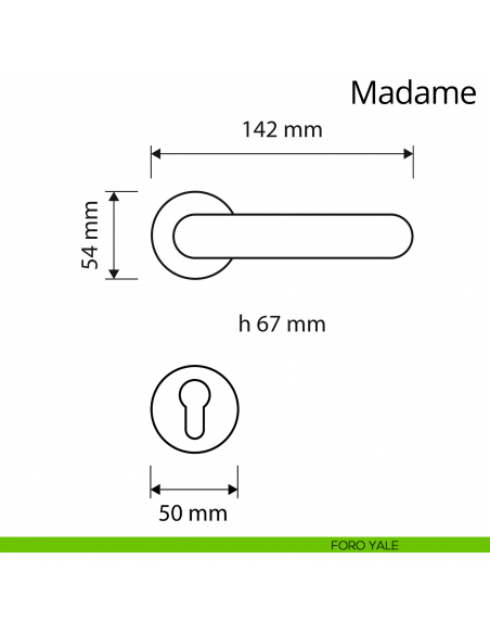 Maniglia per porta interna Madame Linea Calì con rosetta tonda foro yale