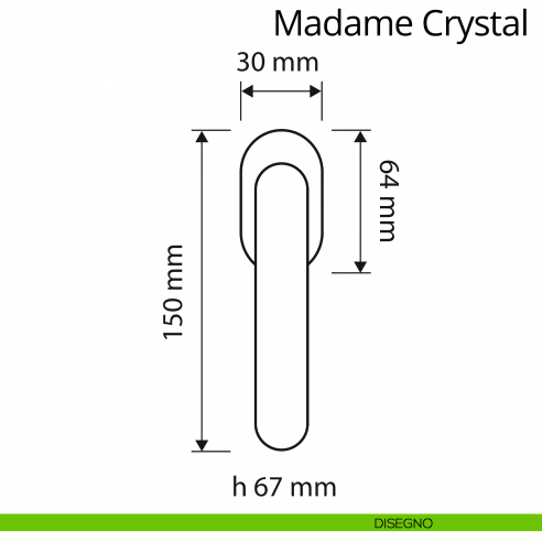Maniglia per finestra martellina DK Madame Crystal Linea Calì disegno