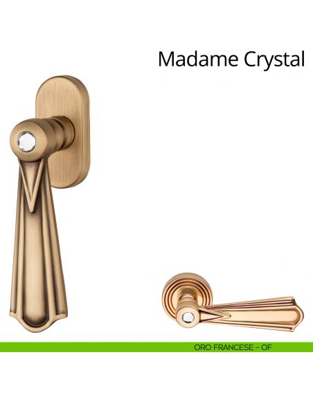 Maniglia per finestra martellina DK Madame Crystal Linea Calì oro francese