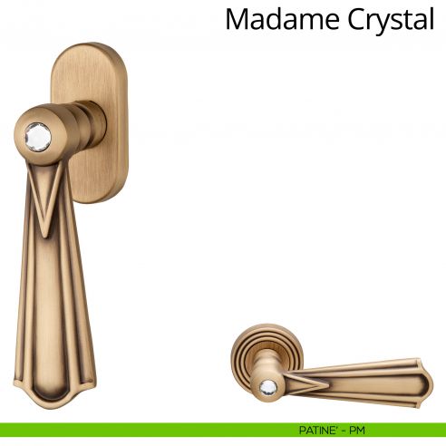 Maniglia per finestra martellina DK Madame Crystal Linea Calì patinè
