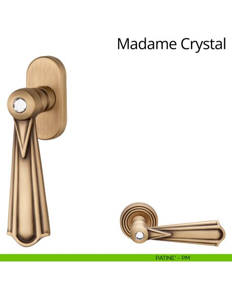 Maniglia per finestra martellina DK Madame Crystal Linea Calì patinè