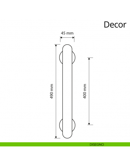 Maniglione per porta dritto Decor Linea Calì disegno