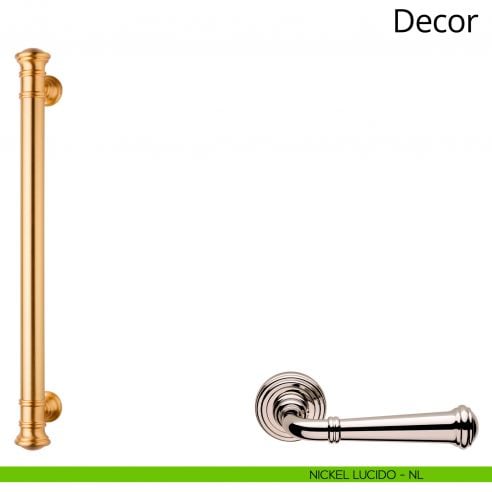 Maniglione per porta dritto Decor Linea Calì nickel lucido