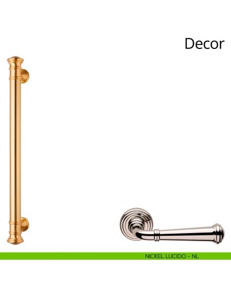 Maniglione per porta dritto Decor Linea Calì nickel lucido
