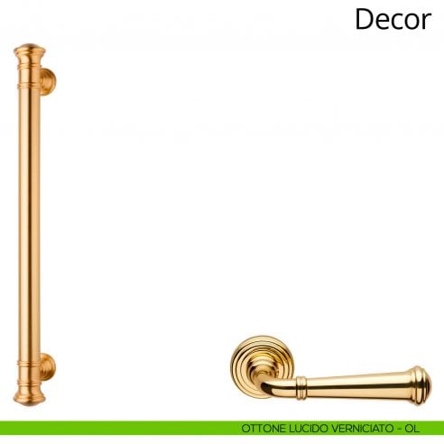 Maniglione per porta dritto Decor Linea Calì oro lucido