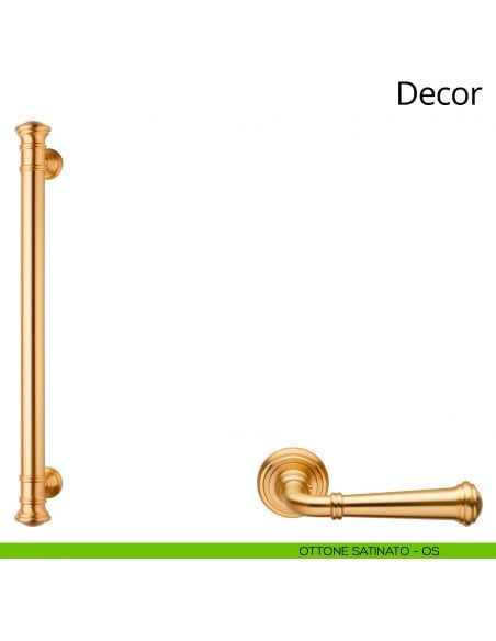 Maniglione per porta dritto Decor Linea Calì ottone satinato