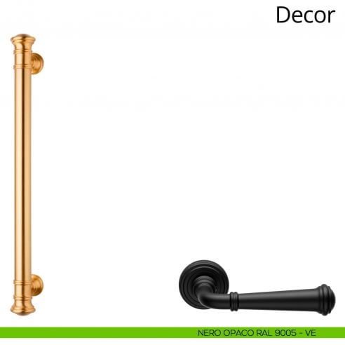 Maniglione per porta dritto Decor Linea Calì nero