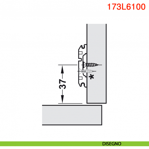 Basetta a croce Blum 173L6100 Clip spessore 0 mm