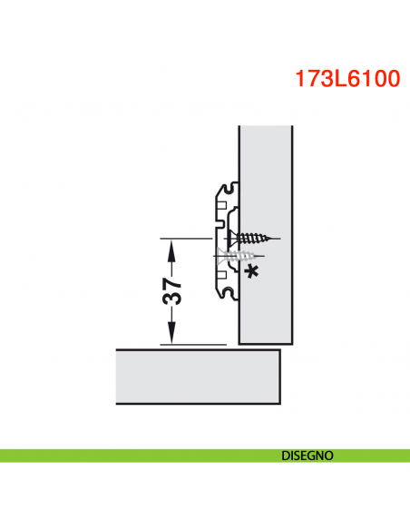 Basetta a croce Blum 173L6100 Clip spessore 0 mm