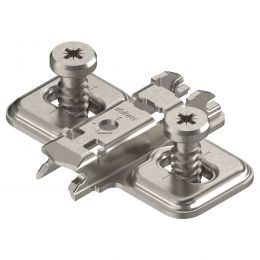 Basetta a croce Blum 173L8130.21 Clip spessore 0 mm anta battuta doppia con viti euro premontate