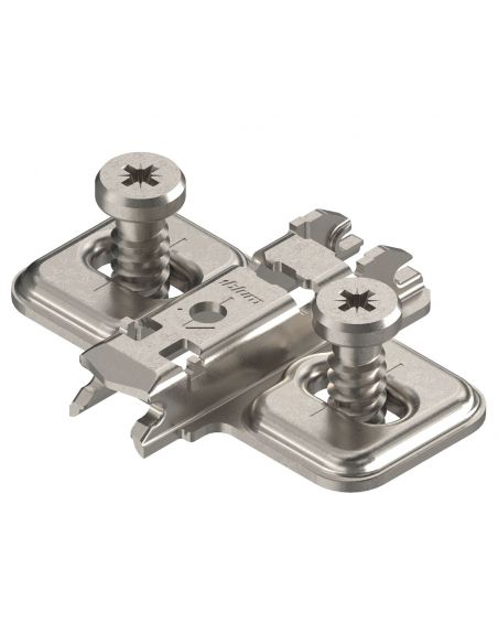 Basetta a croce Blum 173L8130.21 Clip spessore 0 mm anta battuta doppia con viti euro premontate