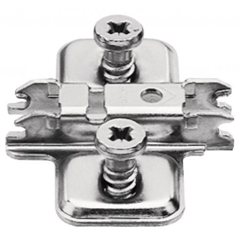 Basetta a croce Blum 173L8130.21 Clip spessore 0 mm anta battuta doppia con viti euro premontate
