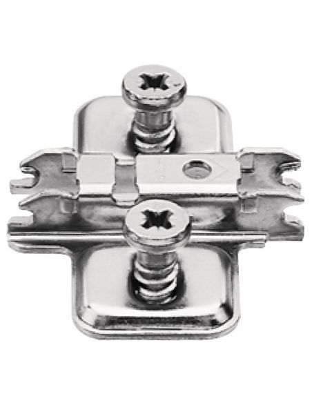 Basetta a croce Blum 173L8130.21 Clip spessore 0 mm anta battuta doppia con viti euro premontate
