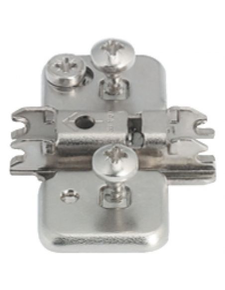 Basetta a croce Blum 174H710ZE Clip spessore 0 mm con eccentrico anta battuta doppia montaggio EXPANDO