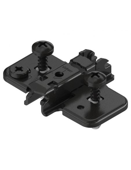 Basetta a croce Blum 174H7130E Clip spessore 3 mm con eccentrico montaggio EXPANDO nero onice