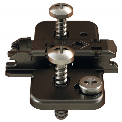 Basetta a croce Blum 174H7130E Clip spessore 3 mm con eccentrico montaggio EXPANDO nero onice