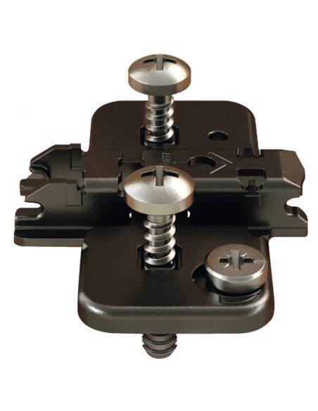 Basetta a croce Blum 174H7130E Clip spessore 3 mm con eccentrico montaggio EXPANDO nero onice