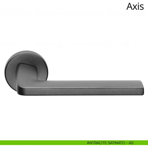 Maniglia per porta interna Axis Zincral Linea Calì rosetta tonda ANTRACITE
