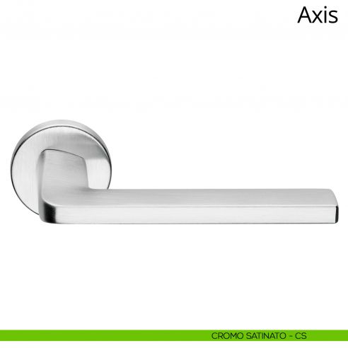 Maniglia per porta interna Axis Zincral Linea Calì rosetta tonda CROMO SATINATO