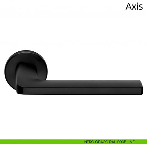 Maniglia per porta interna Axis Zincral Linea Calì rosetta tonda NERO