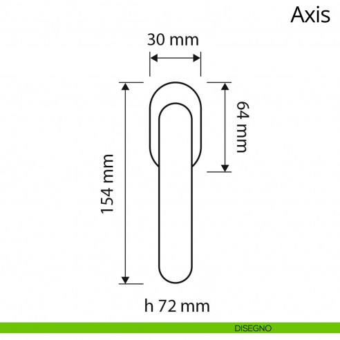 Maniglia per finestra martellina DK Axis Zincral Linea Calì disegno