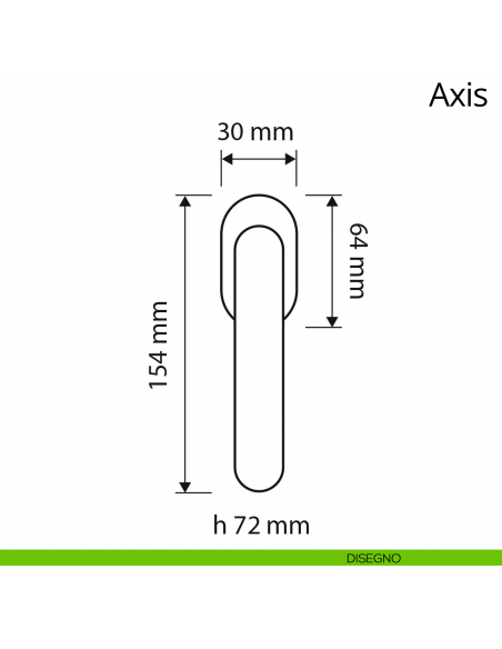 Maniglia per finestra martellina DK Axis Zincral Linea Calì disegno