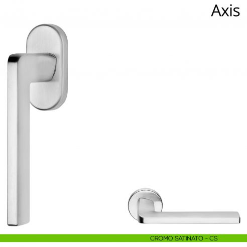 Maniglia per finestra martellina DK Axis Zincral Linea Calì cromo satinato