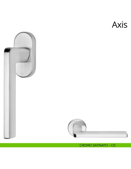 Maniglia per finestra martellina DK Axis Zincral Linea Calì cromo satinato