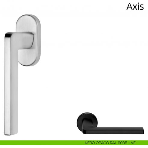 Maniglia per finestra martellina DK Axis Zincral Linea Calì nero